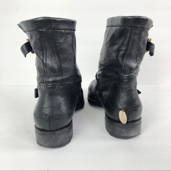Jimmy Choo Youth Black Leather Biker Boots - Picture 6 of 11